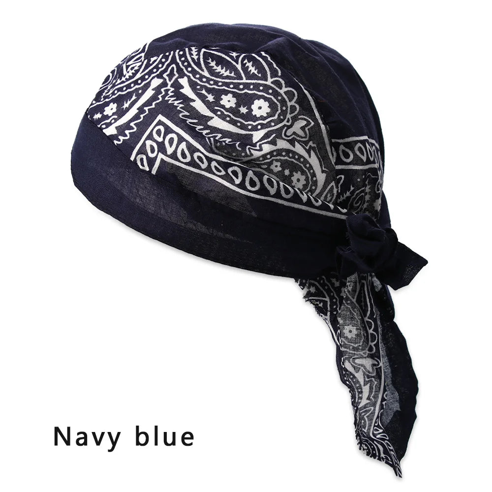 2021 New Quick Dry Cotton Pirate Hat Elastic Adjustable Cancer Chemo Cap Men Women Outdoor Sport Bandana Cycling Headscarf