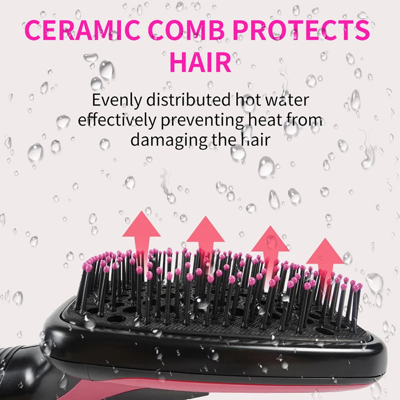 Hot Sale One Step  Hair Comb Negative Ion Hair Dryer Brush Curling Straight Wet And Dry Straight Curler Hot Air Comb