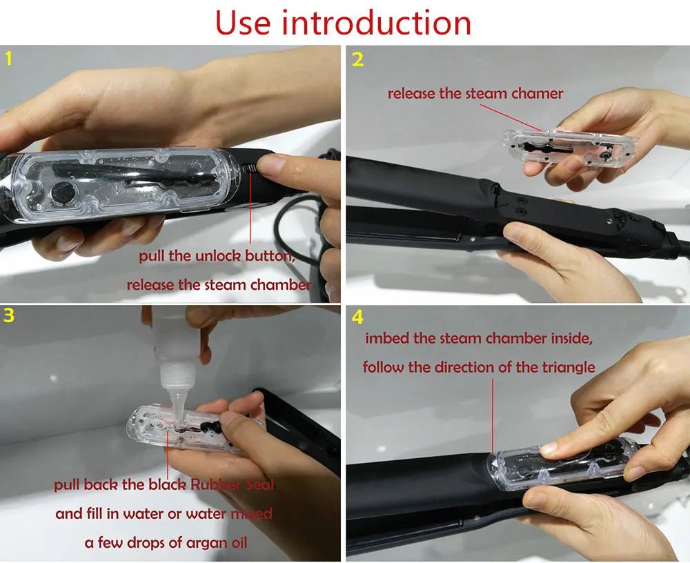 Steam Hair Straightener Professional Ceramic Vapor Flat Iron 450℉ Fast Heat Argan Oil Treatment Hair Care Tools