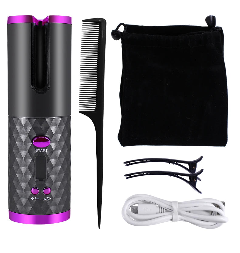 Portable Wireless Automatic Hair Curler 3 Color Options USB Charging Anti-Scalding Hair Curling Iron for Styling