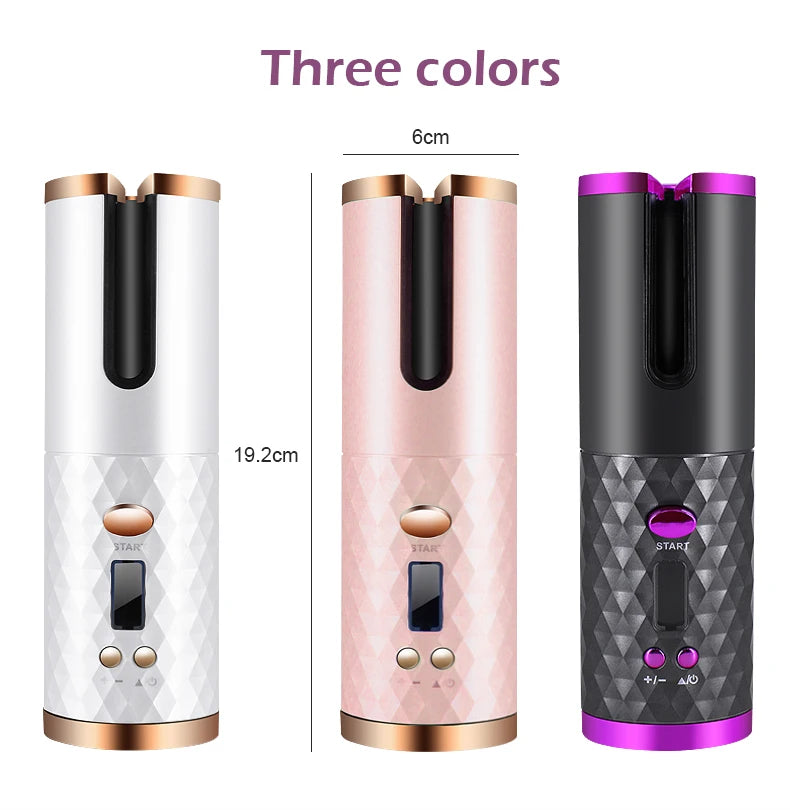 Portable Wireless Automatic Hair Curler 3 Color Options USB Charging Anti-Scalding Hair Curling Iron for Styling