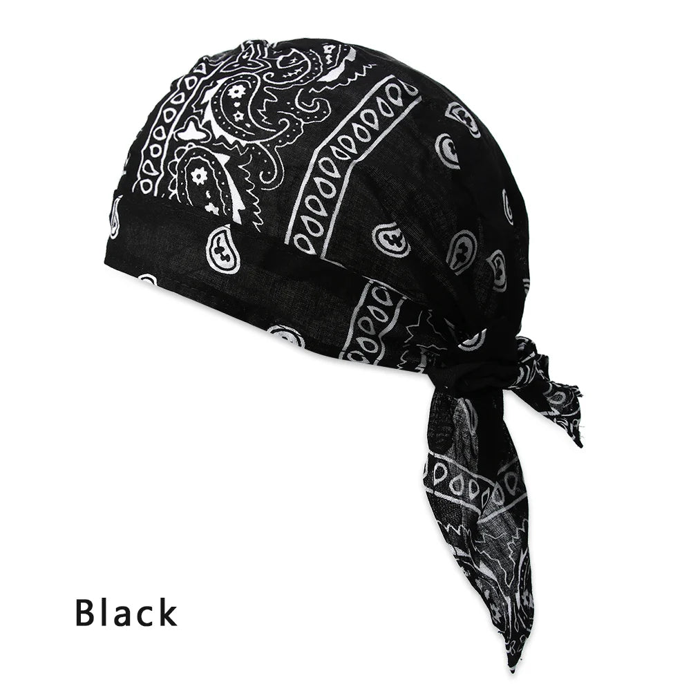 2021 New Quick Dry Cotton Pirate Hat Elastic Adjustable Cancer Chemo Cap Men Women Outdoor Sport Bandana Cycling Headscarf