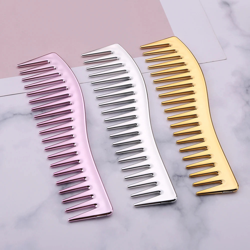 Resin Electroplating Hairdressing Comb Hair Brush Large Wide Tooth Comb Haircut Tool Salon Barber Combs Styling