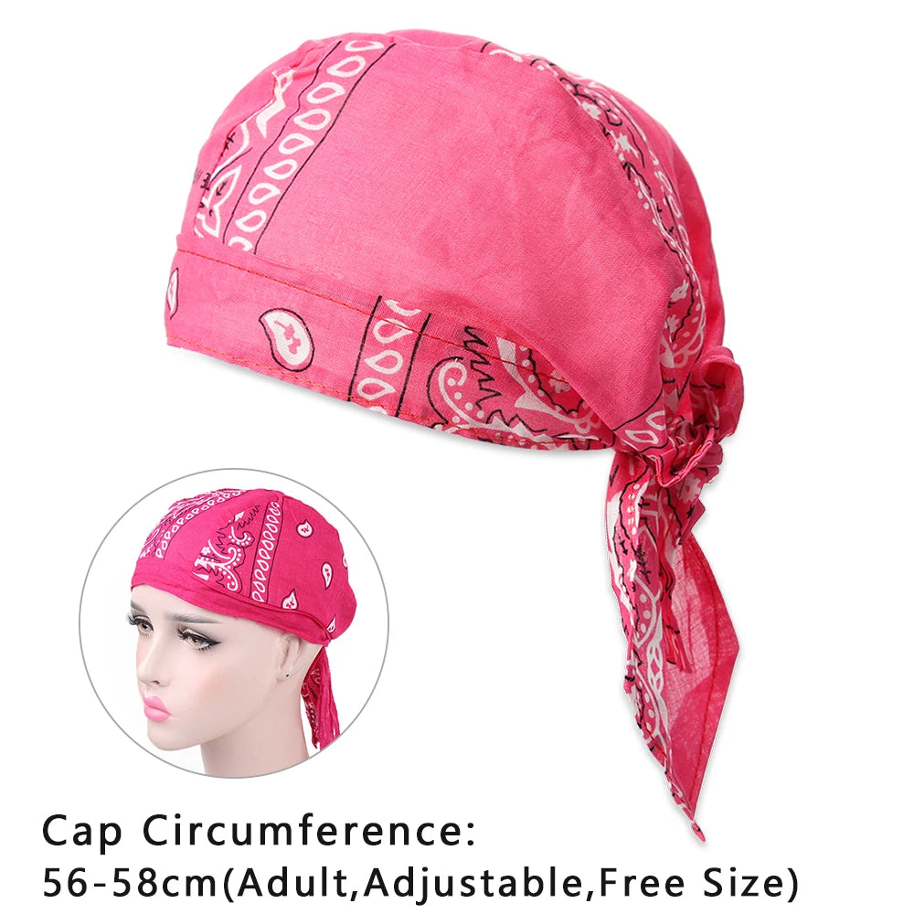 2021 New Quick Dry Cotton Pirate Hat Elastic Adjustable Cancer Chemo Cap Men Women Outdoor Sport Bandana Cycling Headscarf