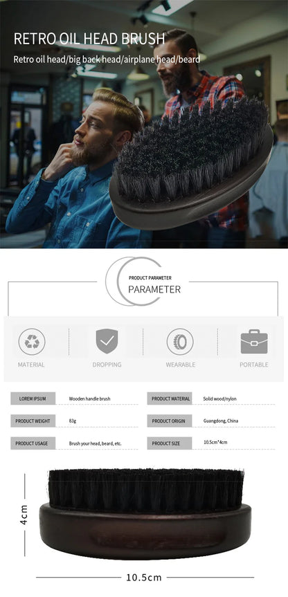 Fur Boar Hair Brush Men Bristle Wild Natural Barbershop Cleaning Professional Beard Brush Boar Soft Hairbrush Hair Styling Tools
