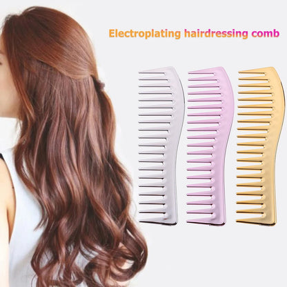Resin Electroplating Hairdressing Comb Hair Brush Large Wide Tooth Comb Haircut Tool Salon Barber Combs Styling