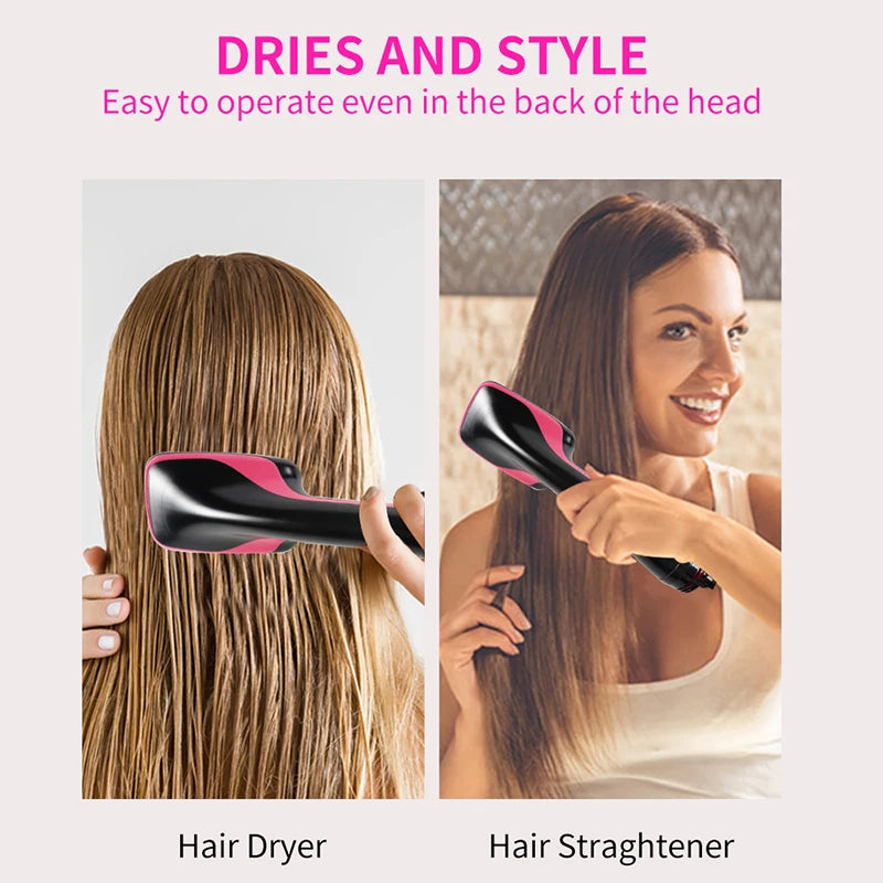 Hot Sale One Step  Hair Comb Negative Ion Hair Dryer Brush Curling Straight Wet And Dry Straight Curler Hot Air Comb
