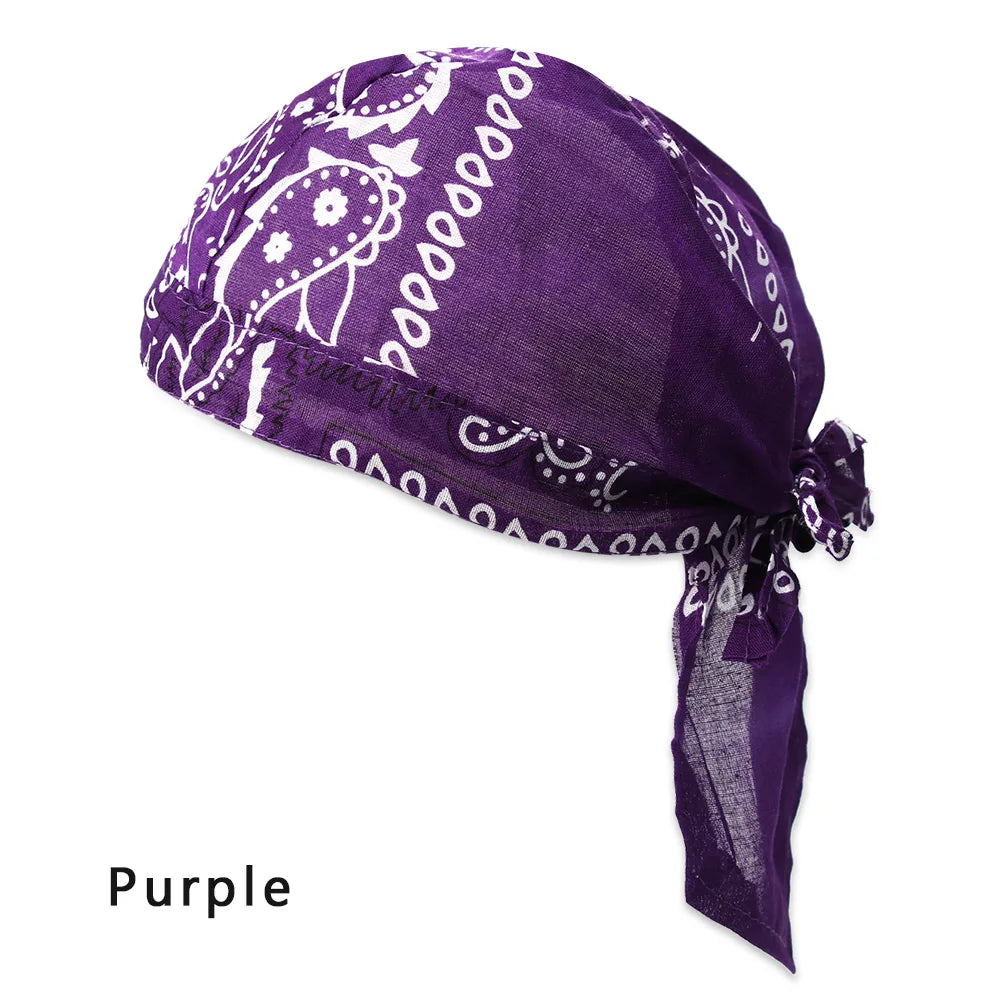 2021 New Quick Dry Cotton Pirate Hat Elastic Adjustable Cancer Chemo Cap Men Women Outdoor Sport Bandana Cycling Headscarf
