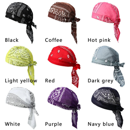 2021 New Quick Dry Cotton Pirate Hat Elastic Adjustable Cancer Chemo Cap Men Women Outdoor Sport Bandana Cycling Headscarf