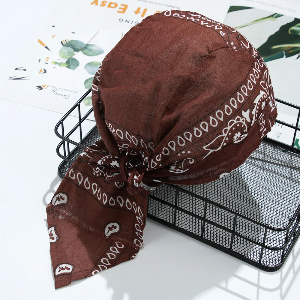 2021 New Quick Dry Cotton Pirate Hat Elastic Adjustable Cancer Chemo Cap Men Women Outdoor Sport Bandana Cycling Headscarf