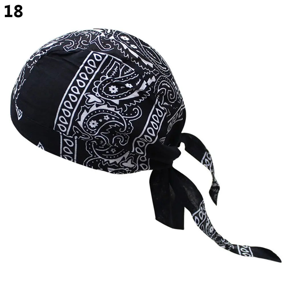 2021 New Quick Dry Cotton Pirate Hat Elastic Adjustable Cancer Chemo Cap Men Women Outdoor Sport Bandana Cycling Headscarf
