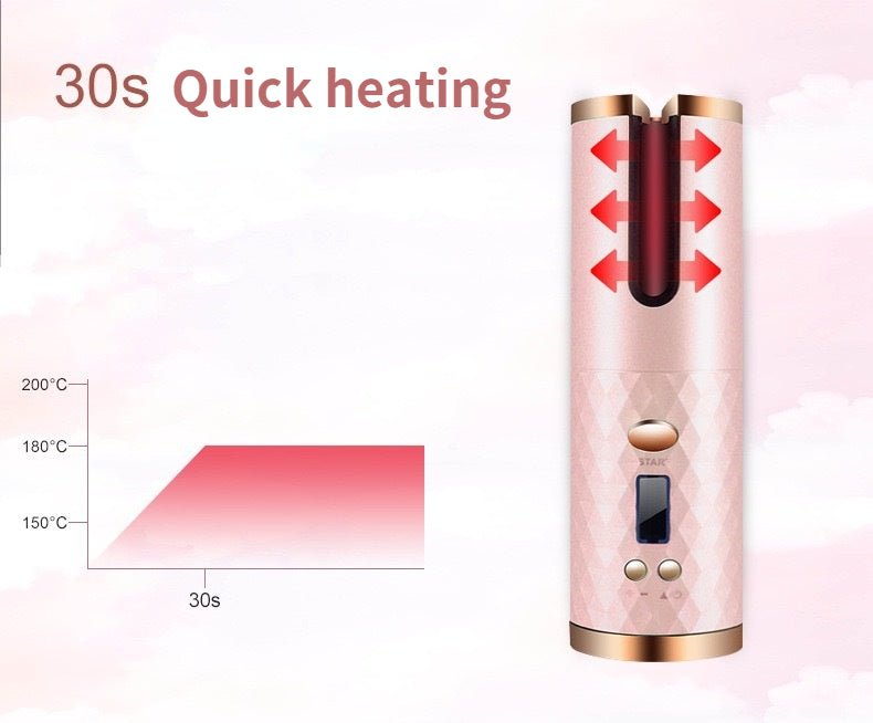 Portable Wireless Automatic Hair Curler 3 Color Options USB Charging Anti-Scalding Hair Curling Iron for Styling