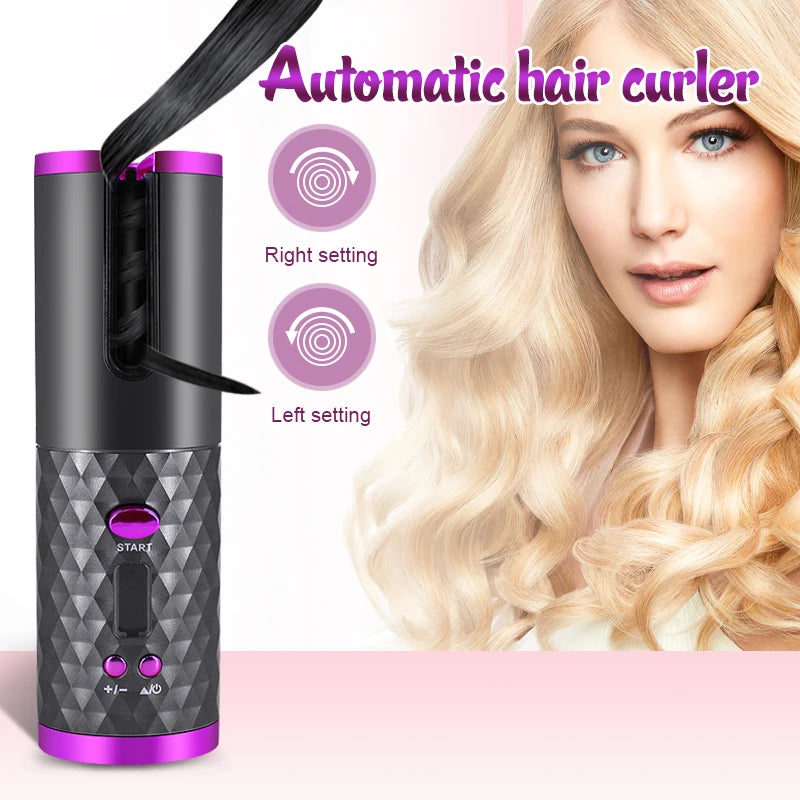 Portable Wireless Automatic Hair Curler 3 Color Options USB Charging Anti-Scalding Hair Curling Iron for Styling