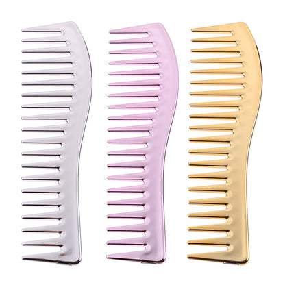 Resin Electroplating Hairdressing Comb Hair Brush Large Wide Tooth Comb Haircut Tool Salon Barber Combs Styling