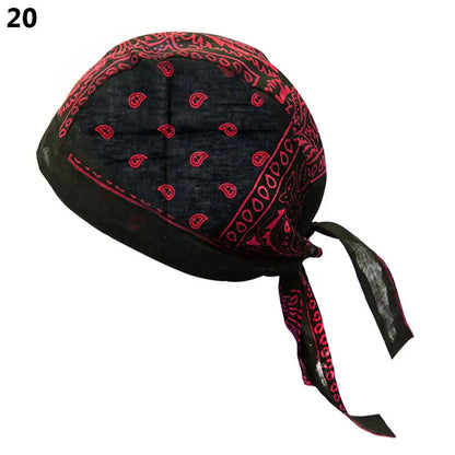 2021 New Quick Dry Cotton Pirate Hat Elastic Adjustable Cancer Chemo Cap Men Women Outdoor Sport Bandana Cycling Headscarf