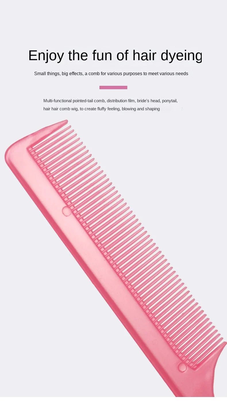 Solid Color Steel Needle Pointed Tail Comb Styling Comb Heat Resistant Anti-Static Tail Curved Parting Comb Barber Accessories