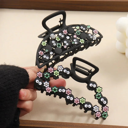 YWYHJ Creative Small Cinderblock Hair Claw Cute Black Cartoon Hair Claws Japan Wacky Claw Clip Hair Accessories for Women Girls
