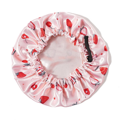 Children Bonnet New volume Edge Elastic fruit Printing Sleep Fashion Leisure Home Comfortable Nightcap Hair Cap