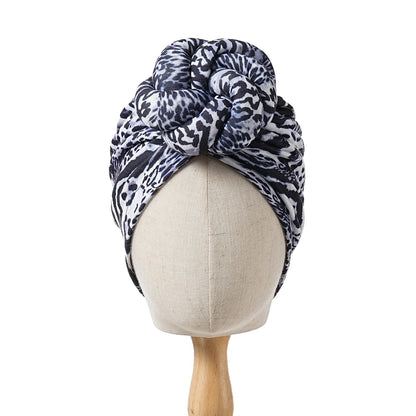 New African Turban for Women Large Flower Stretch Turban Headwrap Beanie Hat Ladies Turbante Mujer Bandanas Chemo Cap Head Cover