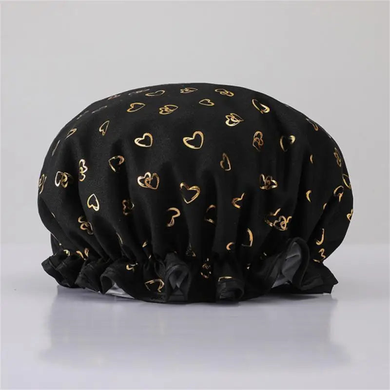 1pc Waterproof Shower Cap Satin Beanie Hair Bonnet Bath Accessories Shampoo Women Shower Caps Bathroom Dust-proof Set