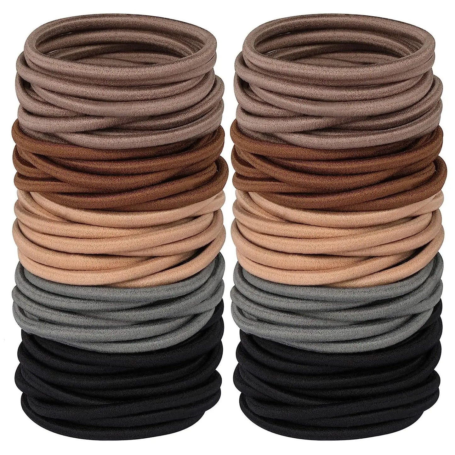 10/50pcs 4mm Mix Color Black No Damage Elastics Hair Ties Bands Leagues Pony Tails Holders for Men Women Girls and Boys Bulk
