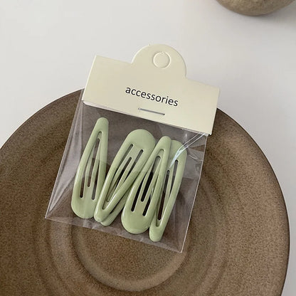 5Pcs/Set Waterdrop Shape Hair Clip Solid Color Bangs Clip Milk Coffee BB Hairpins Handmade Kids Girls Side Clip Hair Accessories