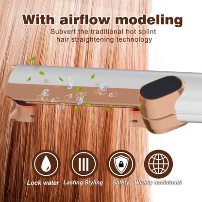 2in 1 LCD Display Professional Negative Ion Air Flow Straightening Hair Straightener Hair Dryer Hair Negative Ion Flat Iron