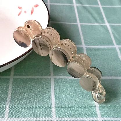 Simple Marble Pattern Banana Clip Elegant Women Acetate Leopard Ponytail Holder Hair Clip Casual Tortoiseshell Large Hairpin