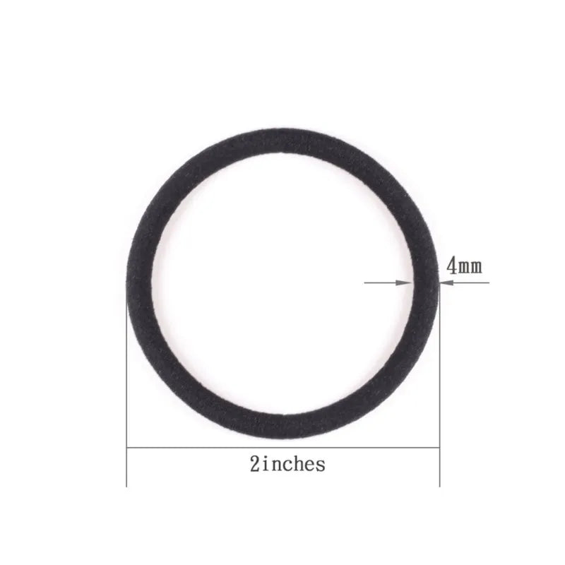10/50pcs 4mm Mix Color Black No Damage Elastics Hair Ties Bands Leagues Pony Tails Holders for Men Women Girls and Boys Bulk