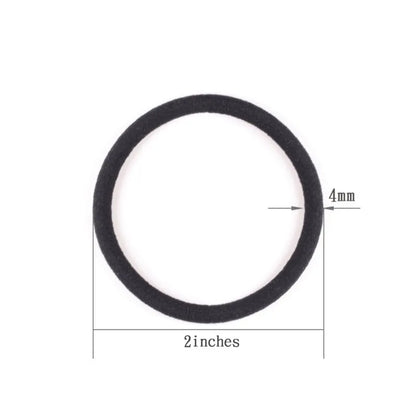10/50pcs 4mm Mix Color Black No Damage Elastics Hair Ties Bands Leagues Pony Tails Holders for Men Women Girls and Boys Bulk