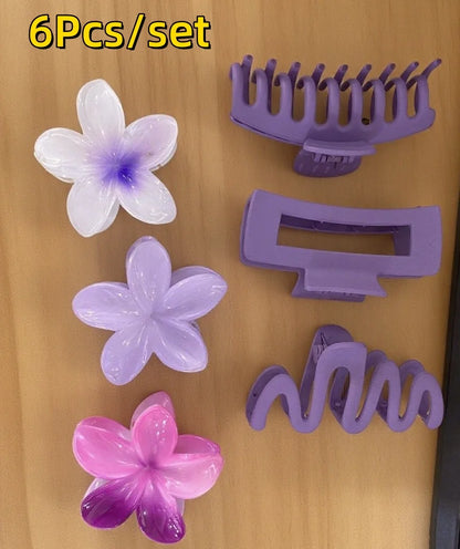 18Pcs Egg Flower Hair Clips Gradient Candy Color Flowers Suitable for Daily Use Backcombed Ponytail Shark Clip Hair Accessories