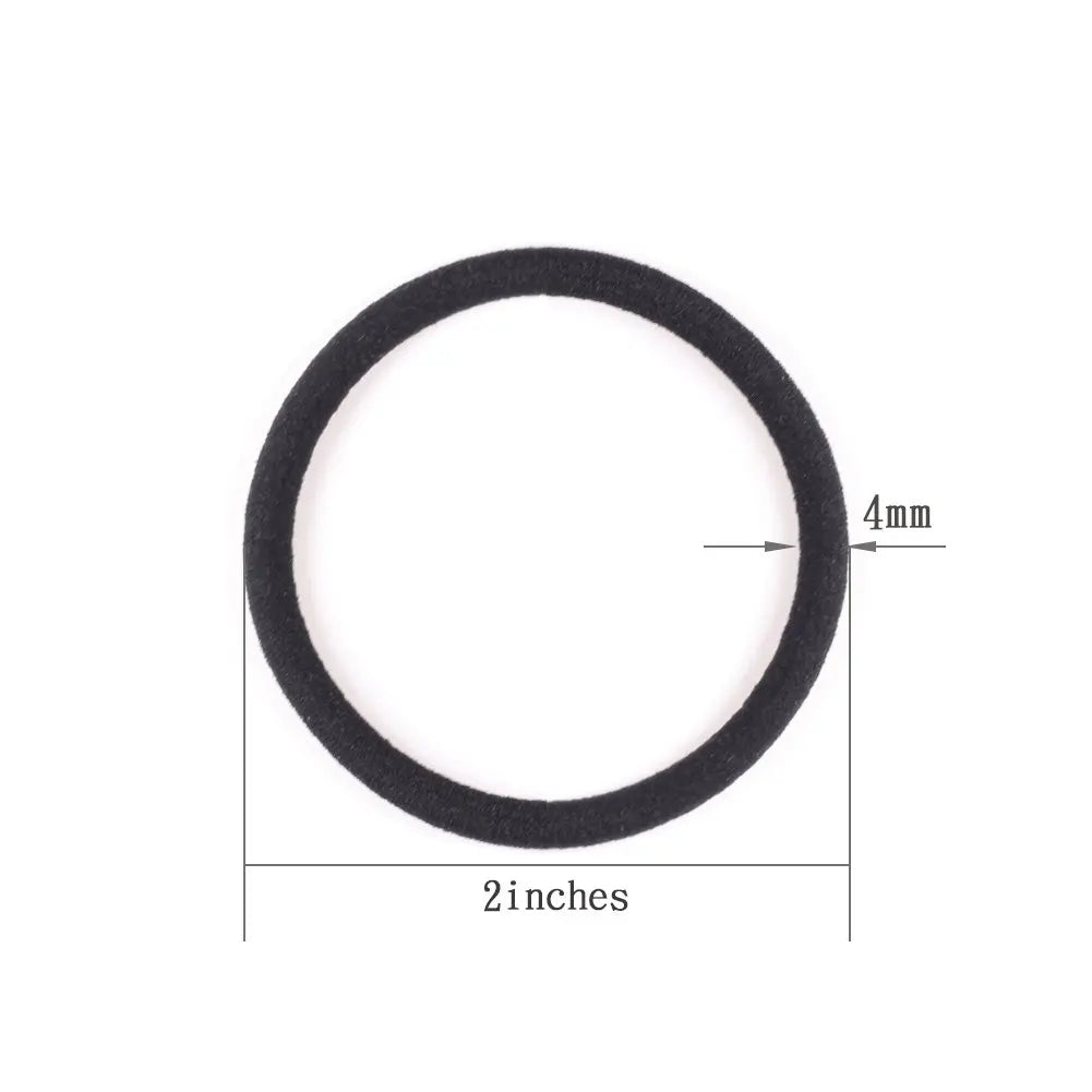10/50pcs 4mm Mix Color Black No Damage Elastics Hair Ties Bands Leagues Pony Tails Holders for Men Women Girls and Boys Bulk