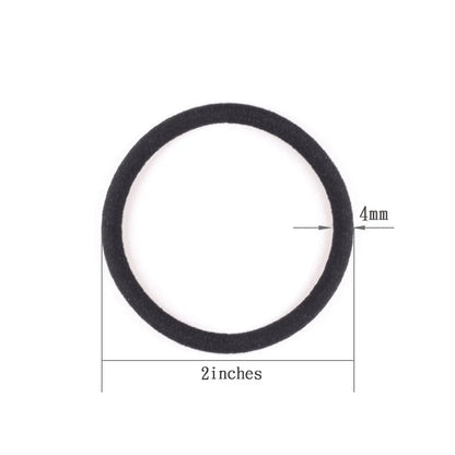 10/50pcs 4mm Mix Color Black No Damage Elastics Hair Ties Bands Leagues Pony Tails Holders for Men Women Girls and Boys Bulk