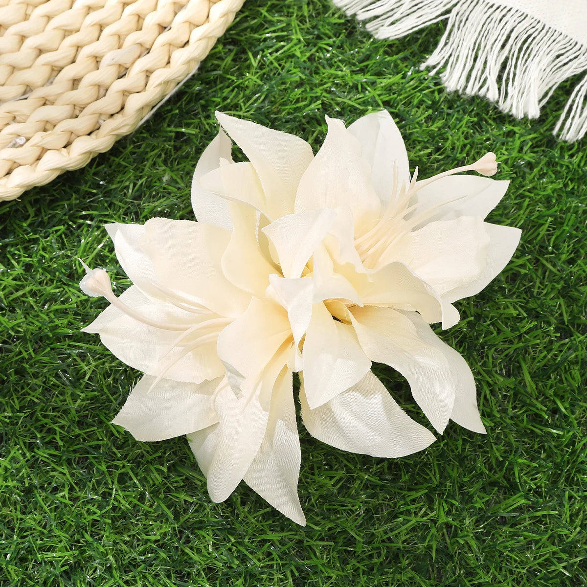 AWAYTR Artificial Pink Flowers Hairpin Party Flower Girls Barrette Bohemian Side Bangs Clip Small Hair Clips Hair Accessories