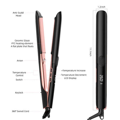 Ionic Hair Straightener Curler Keratin Treatment Hair Flat Irons for Frizzy Hair Recovers Damage Straightening Iron