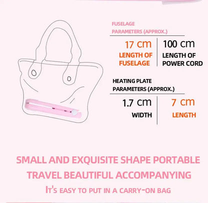 Mini Hair Straightener Clipboard Small Power Plug Curling Hair Straight Hair Girls Air Bangs Portable Hair Straightener