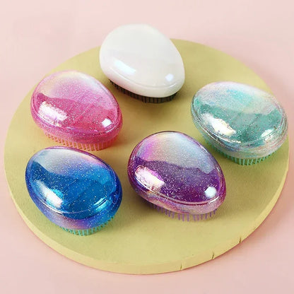 Mini Detangling Hair Brush Egg Round Shape Scalp Massage Hairbrush Tangled Hair Comb Salon Hairdress Hair Styling Comb Travel