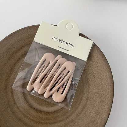 5Pcs/Set Waterdrop Shape Hair Clip Solid Color Bangs Clip Milk Coffee BB Hairpins Handmade Kids Girls Side Clip Hair Accessories