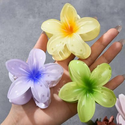 18Pcs Egg Flower Hair Clips Gradient Candy Color Flowers Suitable for Daily Use Backcombed Ponytail Shark Clip Hair Accessories