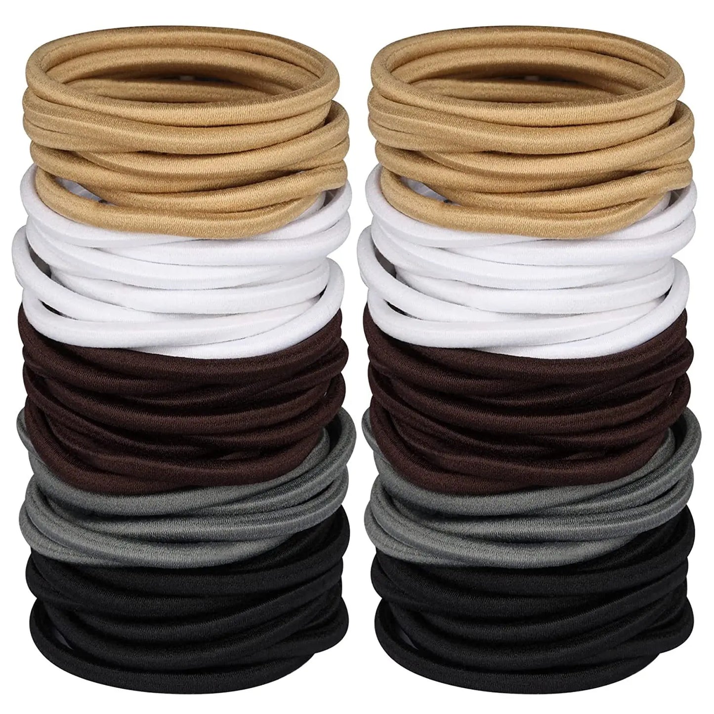 10/50pcs 4mm Mix Color Black No Damage Elastics Hair Ties Bands Leagues Pony Tails Holders for Men Women Girls and Boys Bulk