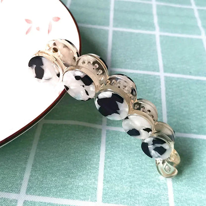 Simple Marble Pattern Banana Clip Elegant Women Acetate Leopard Ponytail Holder Hair Clip Casual Tortoiseshell Large Hairpin