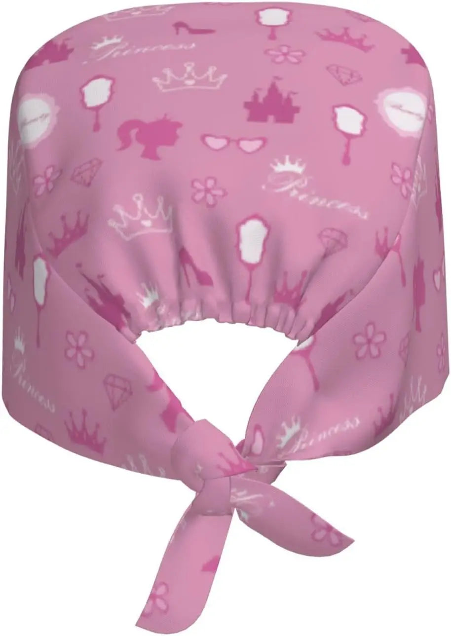 Japanese Wave Cherry Blossoms Working Cap Scrub Cap with Sweatband Adjustable Unisex Women Tie Back Hat Nurse  Caps