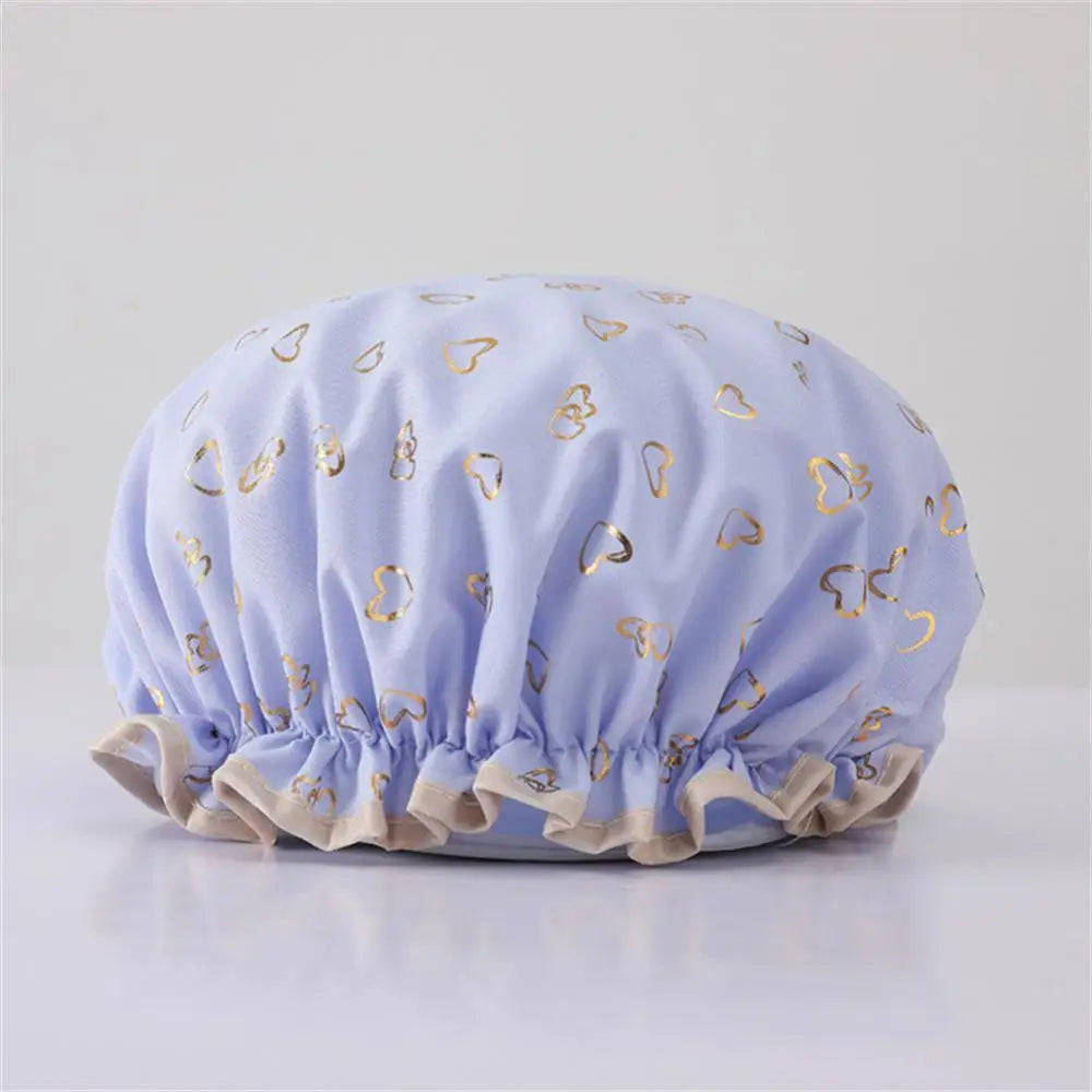 1pc Waterproof Shower Cap Satin Beanie Hair Bonnet Bath Accessories Shampoo Women Shower Caps Bathroom Dust-proof Set
