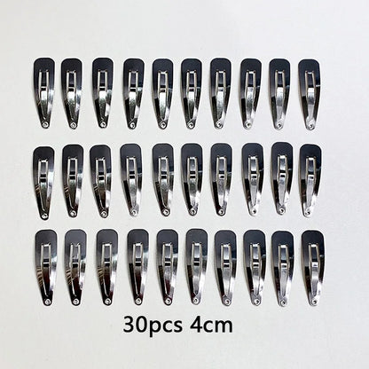 10/20/30pcs/set Women Silver Gold Black Waterdrop Shape Basic Alloy Hair Clips BB hairpins Barrettes Fashion Hair Accessories