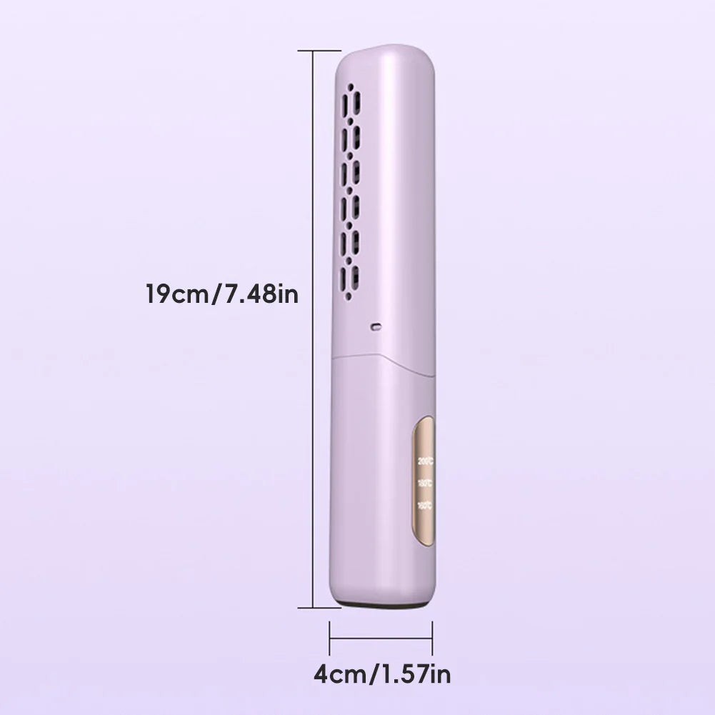 2-in-1 Wireless Hair Hot Comb Portable Mini Type-C Rechargeable Hair Straightener Fast Heating Hair Straightening Styling Tool