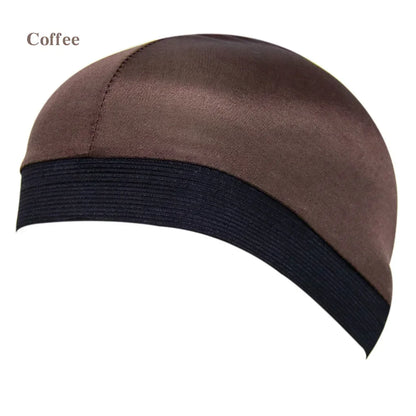 Satin Elastic Breathable Turban Hat Hair Headwear Bonnets Hats for Fedoras Beanie for Adult Dome Wave Cap