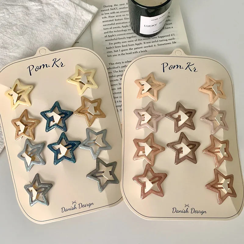 10Pcs/Set Colorful Hair Clips for Baby Girls Glitter Metal Hairpin BB Clip Hairpin Headwear Infant Kids Hairclip Accessories