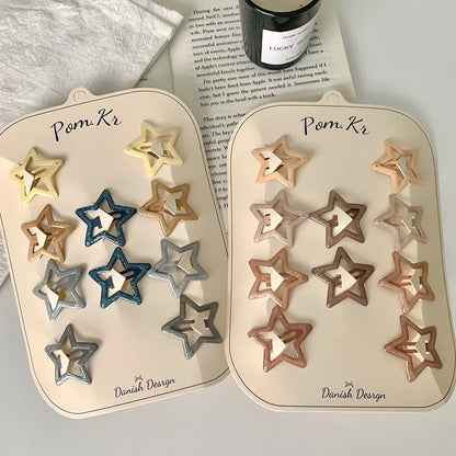 10Pcs/Set Colorful Hair Clips for Baby Girls Glitter Metal Hairpin BB Clip Hairpin Headwear Infant Kids Hairclip Accessories