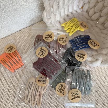5Pcs/Set Waterdrop Shape Hair Clip Solid Color Bangs Clip Milk Coffee BB Hairpins Handmade Kids Girls Side Clip Hair Accessories