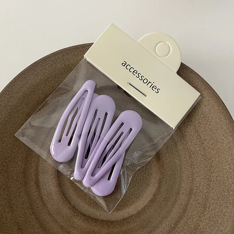 5Pcs/Set Waterdrop Shape Hair Clip Solid Color Bangs Clip Milk Coffee BB Hairpins Handmade Kids Girls Side Clip Hair Accessories